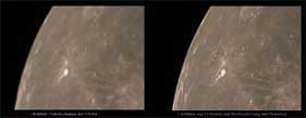 Mondregion um Aristarchus mit, und ohne Addition von Einzelbildern.